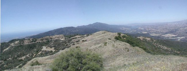 Atop Santa Ynez Mtns. Pacific Ocean to left. Santa Ynez Valley to right. Photo credit Stan Schaap.